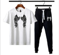 Men Cotton Track Suit Black White Wing Graphic Medium to XL